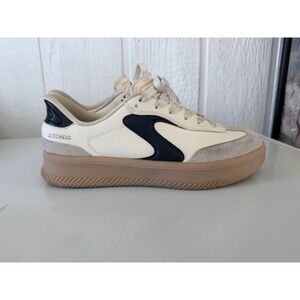Skechers Slip-ins Hotshot HI - Lifted Luxe Women's 8.5 Cream Navy Sneakers